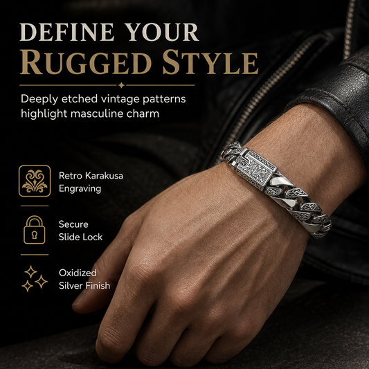 ⏳🔥LIMITED-TIME 50% OFF! ⏰🖤⛓️ Punk Arabesque Sleek Chain – Korean Fashion Couples Jewellery Gift for Boyfriend ✨💎