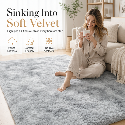 ⏳🔥LIMITED-TIME 50% OFF! ⏰ Soft Fluffy Velvet Rug: Dense Plush, Non-Shed, Cloud Comfort, for Living Room & Bedroom🧸