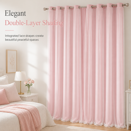 ⏳🔥LIMITED-TIME 50% OFF! ⏰✨ Double-Layer Curtains – Elegant Sheer Overlay & Light-Blocking Fabric for Cozy Bedrooms ❤️⭐