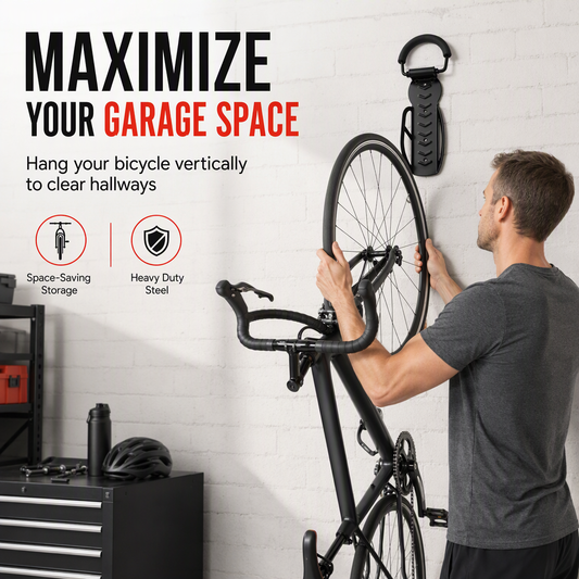 ⏳🔥LIMITED-TIME 50% OFF! ⏰Adjustable Wall Mounted Bike Hanger Indoor Bicycle Storage Rack Hook for Mountain Bikes🚴