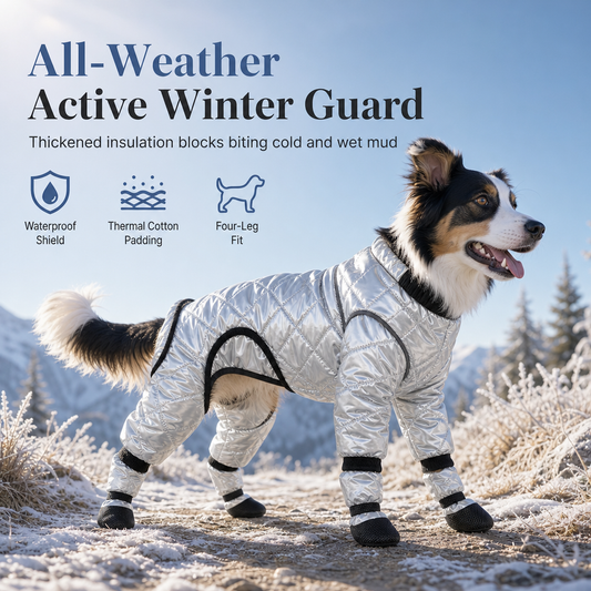 ⏳🔥LIMITED-TIME 50% OFF! ⏰Full Coverage Waterproof Dog Winter Jumpsuit Fleece Lined Thick Warm Four Legged Coat🐾