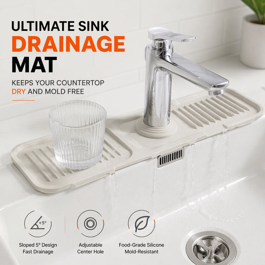 ⏳🔥LIMITED-TIME 50% OFF! ⏰Silicone Faucet Splash Guard and Drain Mat💧