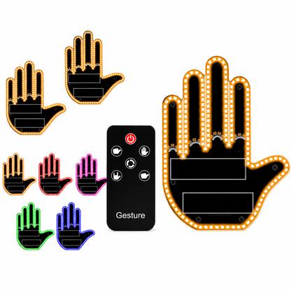 ⏳🔥LIMITED-TIME 50% OFF! ⏰Interactive LED Car Gesture Light with Remote Control Finger Palm Warning Light for Vehicle Rear Window