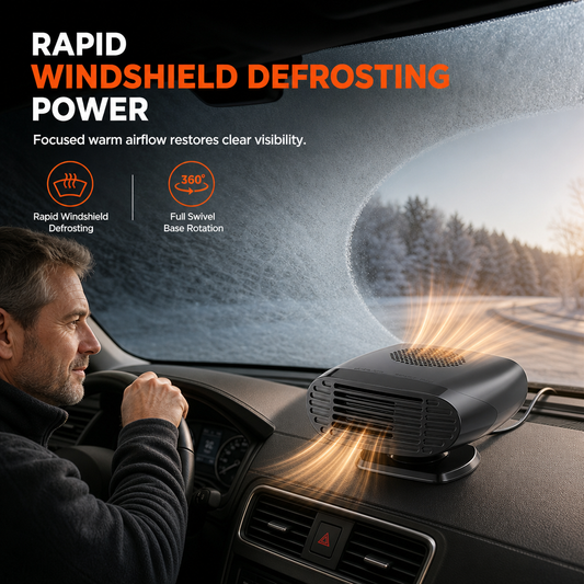 ⏳🔥LIMITED-TIME 50% OFF! ⏰Mini 12V Car and Defroster Fan for Windshield Defogging and Heating🔥