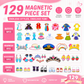 ⏳🔥LIMITED-TIME 50% OFF! ⏰✨ Kids 3D Magnetic Princess Dress-Up Set — 👑129 Pieces & 25 Outfits 🎀