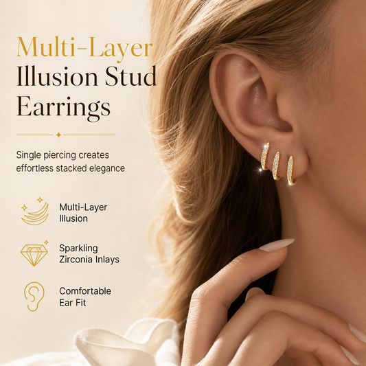 ⏳🔥LIMITED-TIME 50% OFF! ⏰Minimalist 3-Layer Curved Ear Crawler Earrings with Sparkling Rhinestones🌸