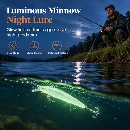 ⏳🔥LIMITED-TIME 50% OFF! ⏰🎣 Luminous Minnow Hard Bait – 7cm Night Fishing Lure 🌙✨