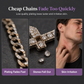 ⏳🔥LIMITED-TIME 50% OFF! ⏰Hip Hop Double Layer Baguette Rhinestone Cross Brass with Figaro Chain✝️
