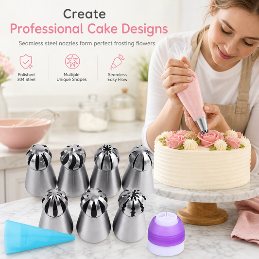 ⏳🔥LIMITED-TIME 50% OFF! ⏰Multi-Shape Cake Decorating Piping Tips Set🍰