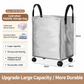 ⏳🔥LIMITED-TIME 50% OFF! ⏰Large Capacity Waterproof Foldable Moving Bag with Wheels Heavy Duty Rolling Storage Tote for College Dorm and Household Organization🛍️