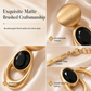 ⏳🔥LIMITED-TIME 50% OFF! ⏰Vintage Choker & Earring Set – Brushed Gold-Tone Finish & Black Stone Accents for Elegant Evenings✨
