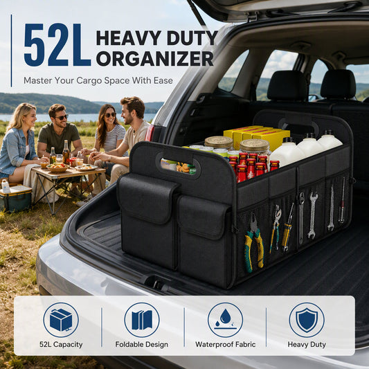 ⏳🔥LIMITED-TIME 50% OFF! ⏰🚗 Large-Capacity Waterproof Foldable Car Trunk Organizer – Collapsible Storage Box for SUV & Sedan 🧳✨