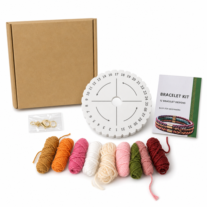 ⏳🔥LIMITED-TIME 50% OFF!⏰🧶 DIY Braiding Cord Craft Kit – Beginner Friendly, Numbered Slots, Multiple Patterns 🎁