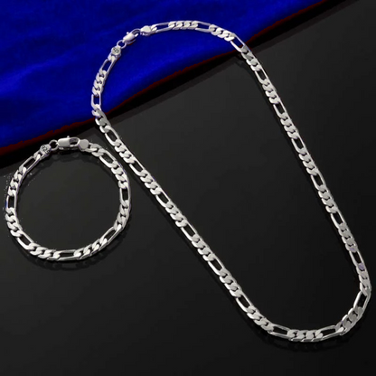 ⏳🔥LIMITED-TIME 50% OFF! ⏰💎 Classic Silver-Tone Chain Necklace & Bracelet Set – Add Effortless Polish to Everyday Looks, Perfect for Layering or Gifting ✨