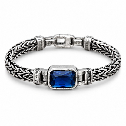 ⏳🔥LIMITED-TIME 50% OFF! ⏰Vintage Sterling Silver Meander Bracelet – Handmade Braided Unisex Hip-Hop Jewelry💎
