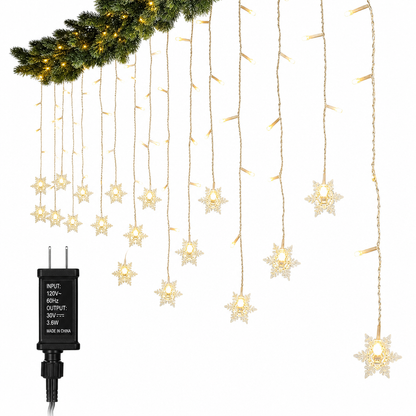 ⏳🔥LIMITED-TIME 50% OFF! ⏰LED Snowflake Curtain Lights – Waterproof & festive décor ✨