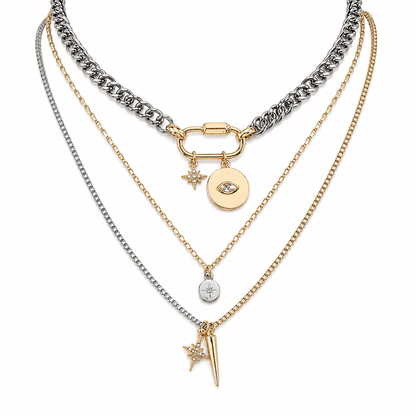 ⏳🔥LIMITED-TIME 50% OFF! ⏰Women's Multilayer Eye Pendant Necklace – Bold Layered Statement Jewelry💛