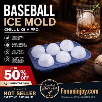 🎁Unit price as low as £11.99！🧊🥃Must‑have cooling gadget for summer！⚾️Baseball Sphere Ice Cube Mold❄️